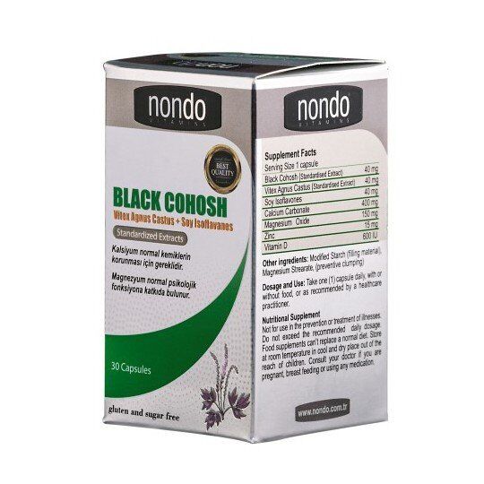 Nondo Black Cohosh With Agnus Castus + Soy İsoflavones 30 Kapsül