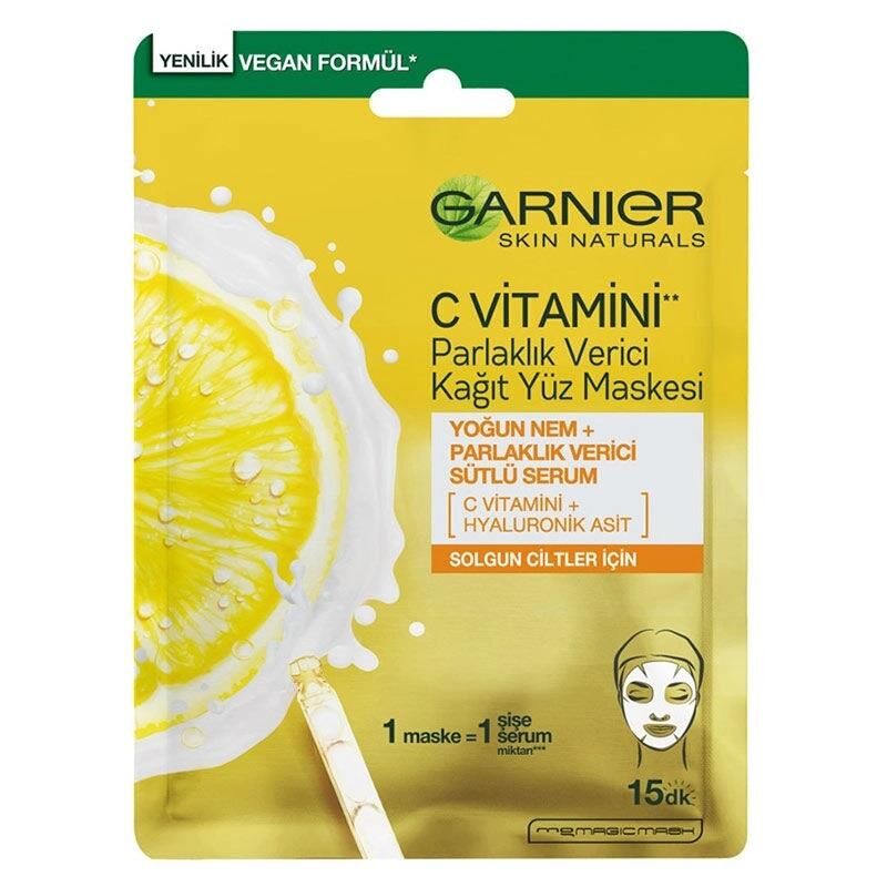Garnier Vitamin C Parlaklık Verici Kağıt Yüz Maskesi 28 g