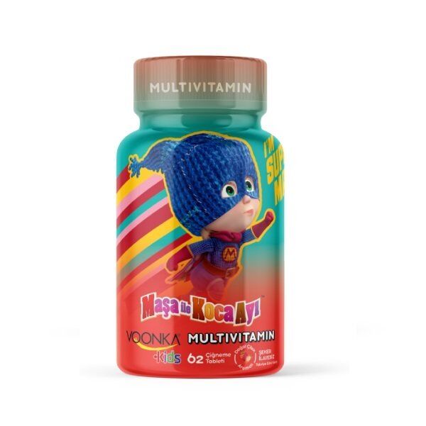 Voonka KIDS Maşa ve Koca Ayı Multivitamin 62 Çiğneme Tableti