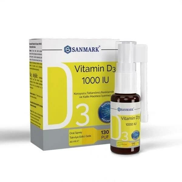 Sanmark Vitamin D3 1000IU 130 Puff 20 ML