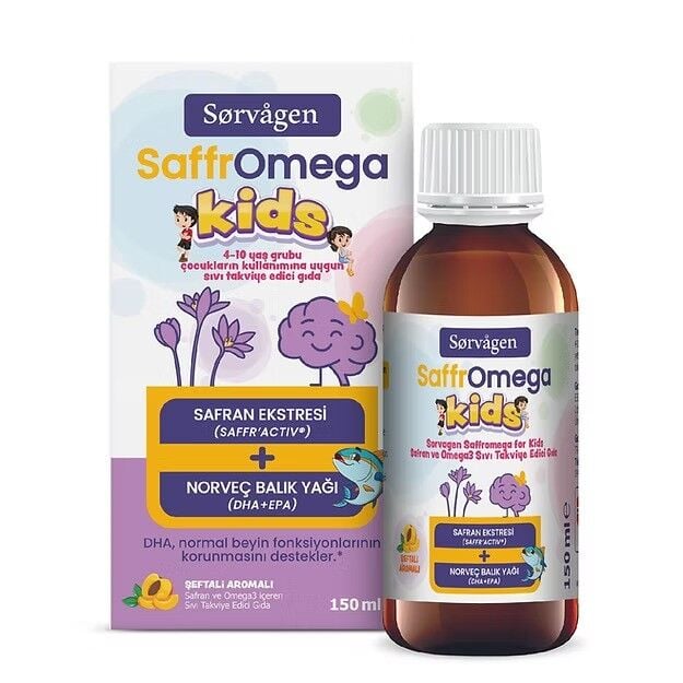 Sorvagen Saffromega KIDS Safran+Omega 3 Sıvı Form 150ml