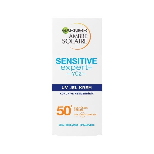 Garnier Ambre Solaire Sensitive Expert+ Güneşe Karşı Hassas Ciltler için SPF50+ Güneş Koruyucu Jel Krem 50 ml
