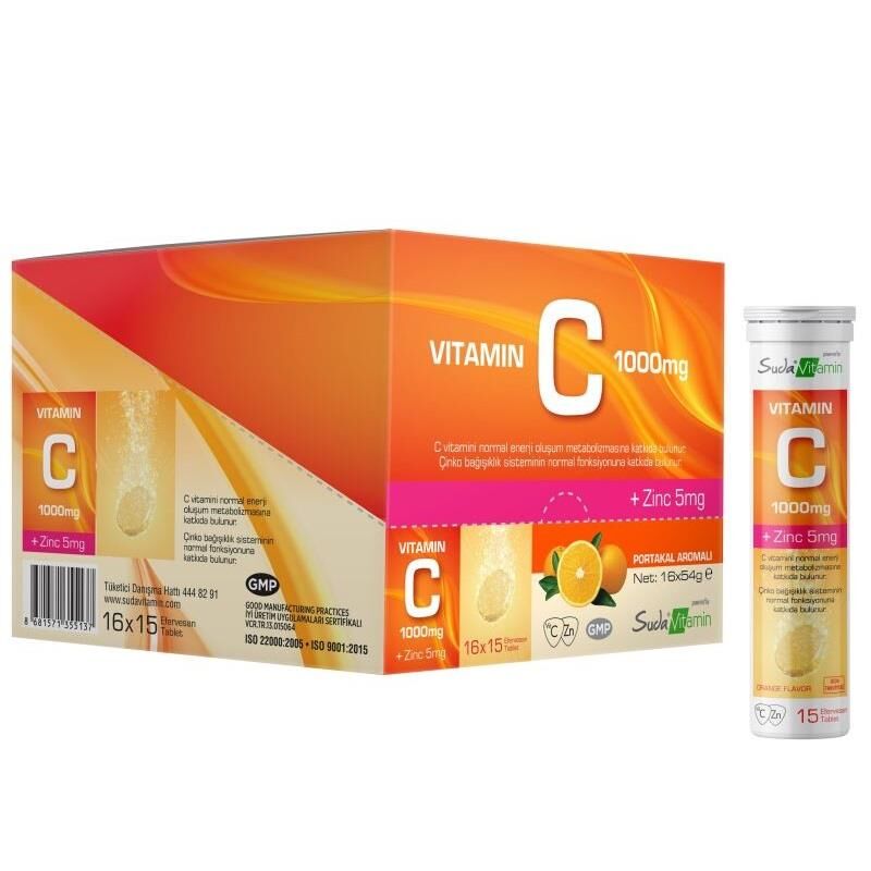 Suda Vitamin C Orange 15 Efervesan Tablet