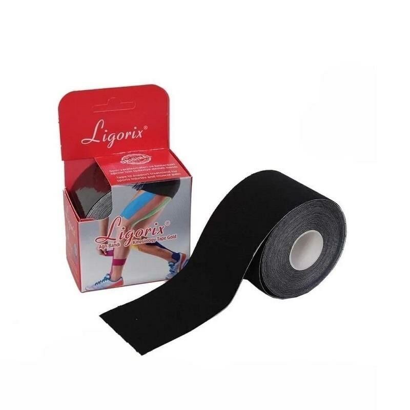 Ligorix Kinesio Tape Kas Bandı 5cm x 5m Siyah