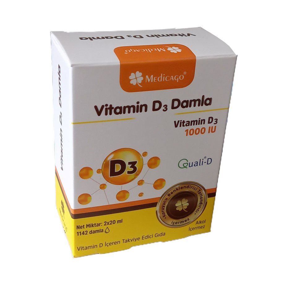 Medicago Vitamin D3 Damla Vitamin D3 1000IU 2x20ml (40ml)