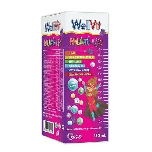 WellVit Multi-Liz Lizin, Üzüm Çekirdeği içeren Sıvı 150 ml