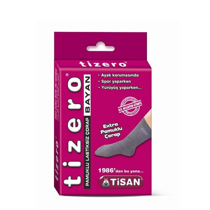 Tisan Tizero Pamuklu Lastiksiz Çorap - Extra Pamuklu BAYAN Çorabı