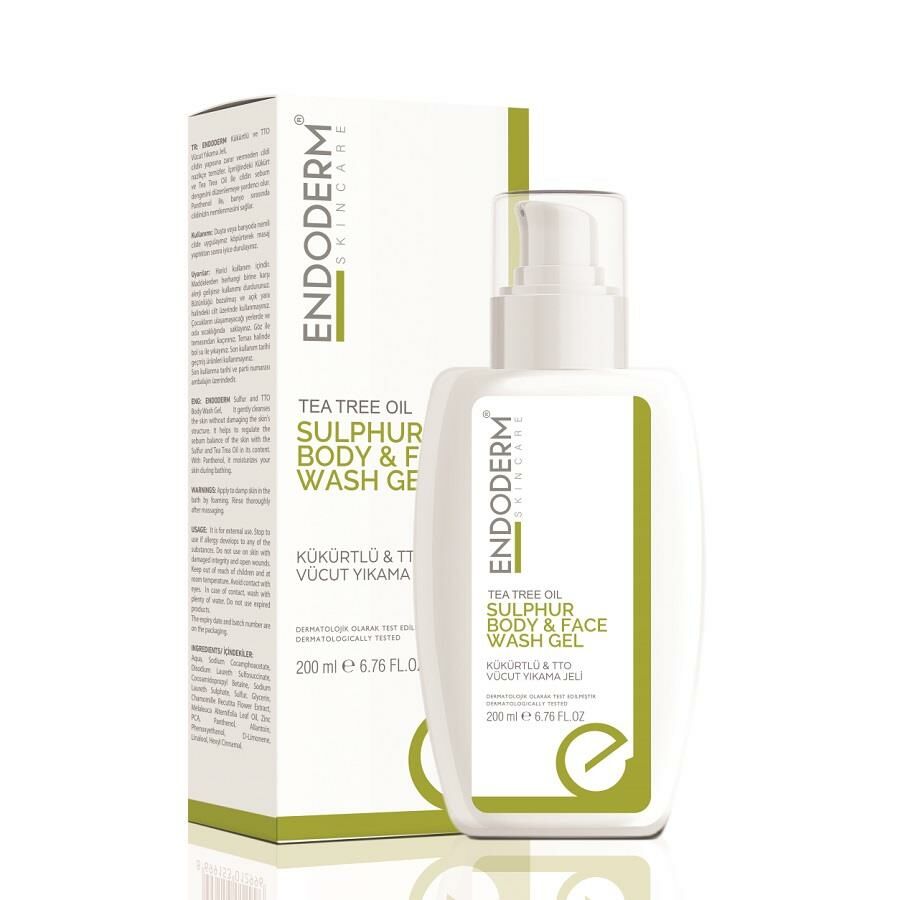 Endoderm Sulfur Body Face Wash Gel 200ML