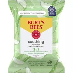 Burts Bees 3 in 1 Yüz Temizleme Mendili Aloe Vera Özlü 30lu