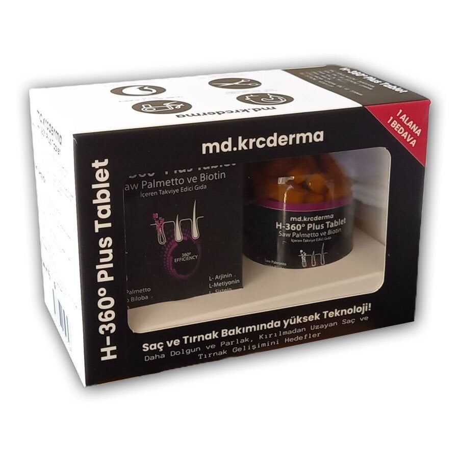 KRC Derma H-360 Plus Saw Palmetto Ve Biotin 60 Tablet (1 alana 1 BEDAVA)