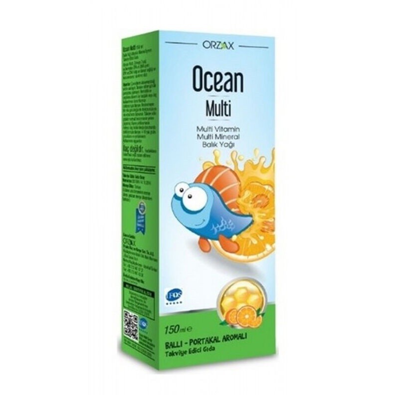 Ocean MULTI Multi Vitamin Multi Mineral Şurubu 150ml Ballı Portakal