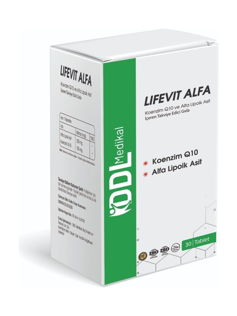 Lifevit Alfa- Koenzim Q10 ve Alfa Lipoik Asit 30 Tablet