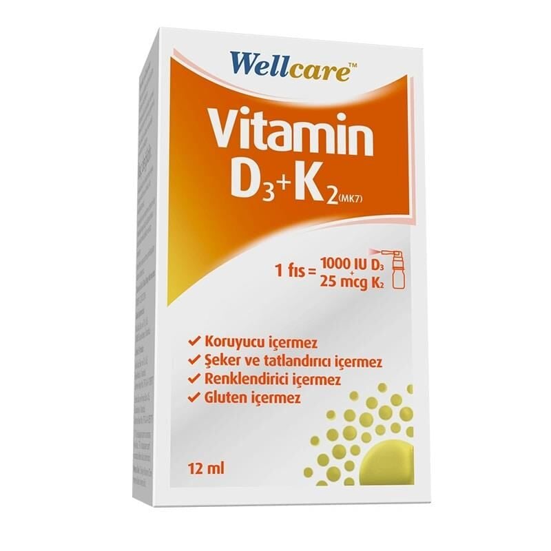 Wellcare Vitamin D3K2 1000 IU 12ml Sprey