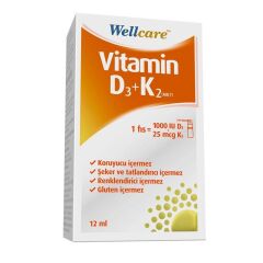Wellcare Vitamin D3K2 1000 IU 12ml Sprey