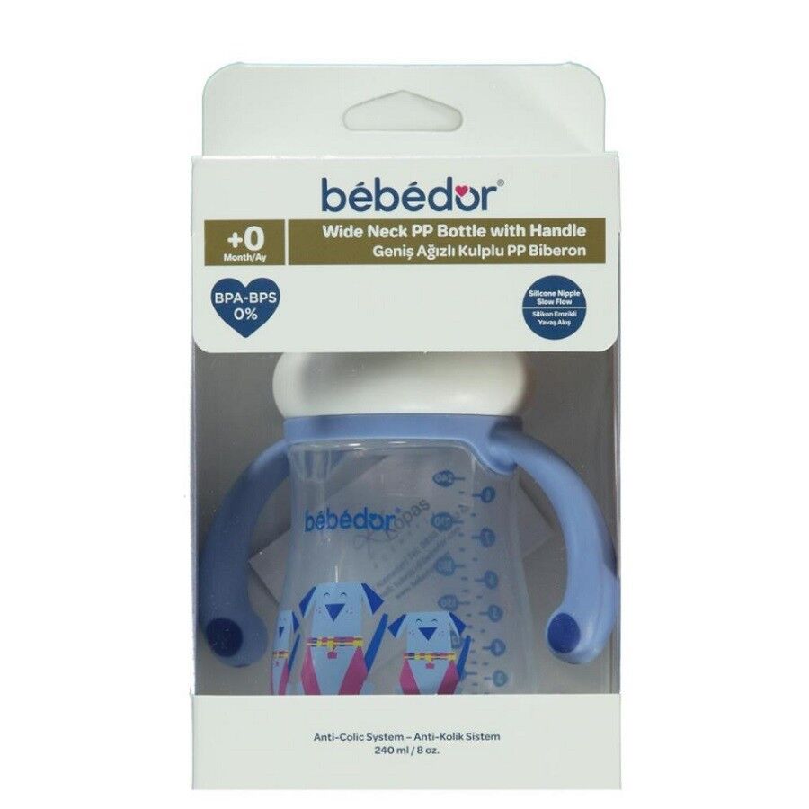 Bebedor Geniş Ağızlı Kulplu PP Biberon 250 ml 99322