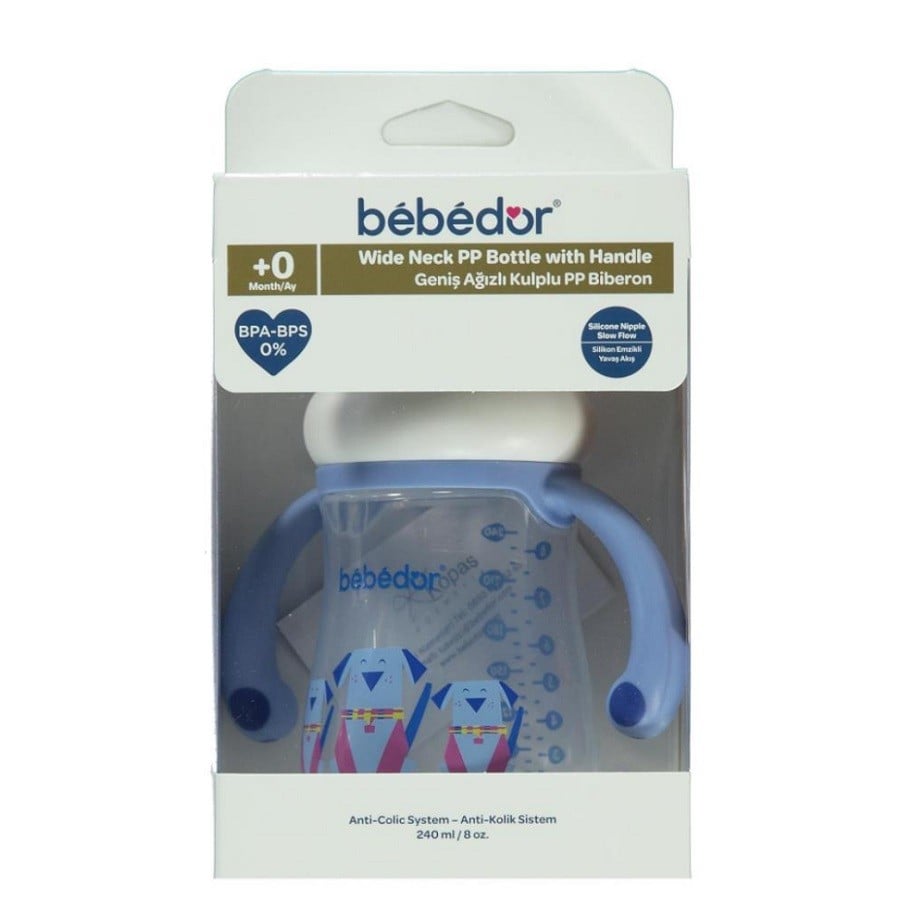 Bebedor Geniş Ağızlı Kulplu PP Biberon 250 ml 99322