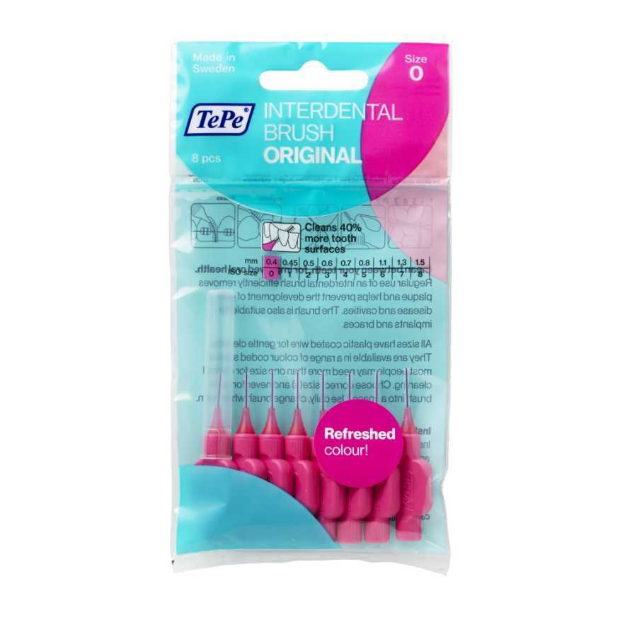 Tepe Interdental Brush Original 6 Pcs , 0.4 MM TePe Arayüz Fırçası PEMBE