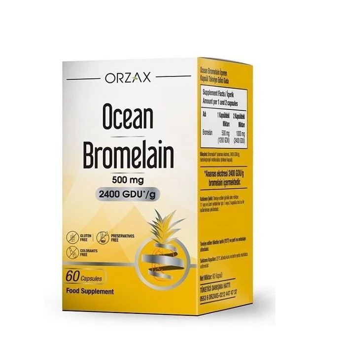 Ocean Bromelain 500 MG 2400 GDU/g 60 Kapsül