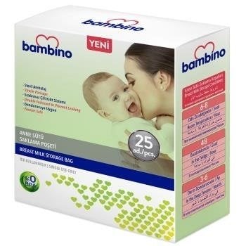 Bambino Süt Saklama Poşeti T080  25 Adet