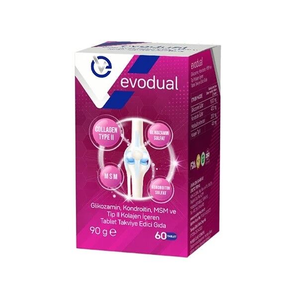 Evodual Glikozamin Kondroitin MSM 60 Tablet