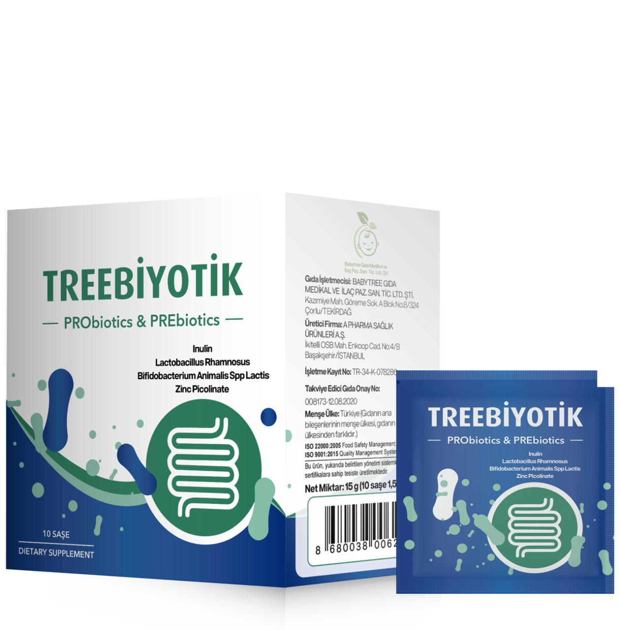 TreeBiyotik Pre-Probiyotik - Çinko Pikolinat 10 Saşe