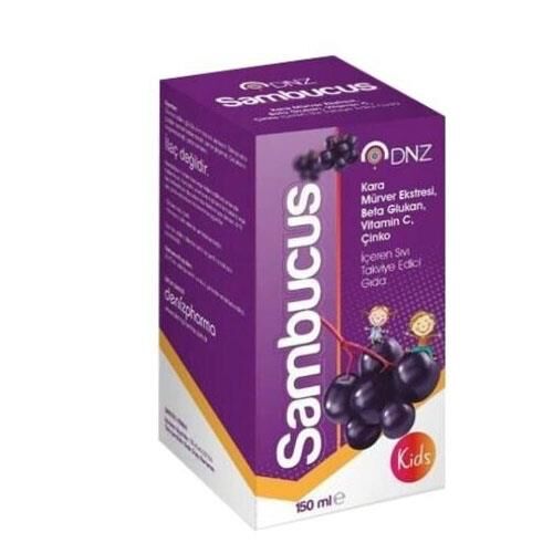 DNZ Sambucus KIDS Kara Mürver, BetaGlucan, Vitamin C, Çinko Şurubu 150ml