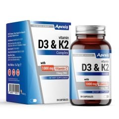 Apexis Vitamin D3&K2 Complex 30 Kapsül