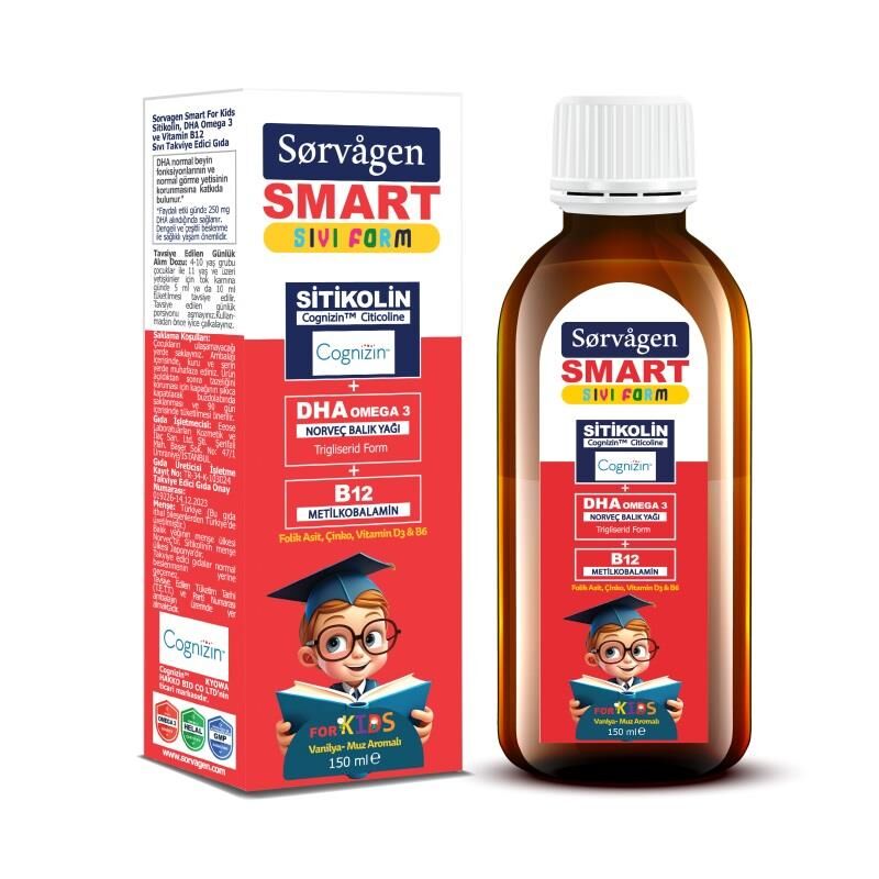 Sorvagen Smart Sıvı Sitikolin DHA Omega 3 150ml