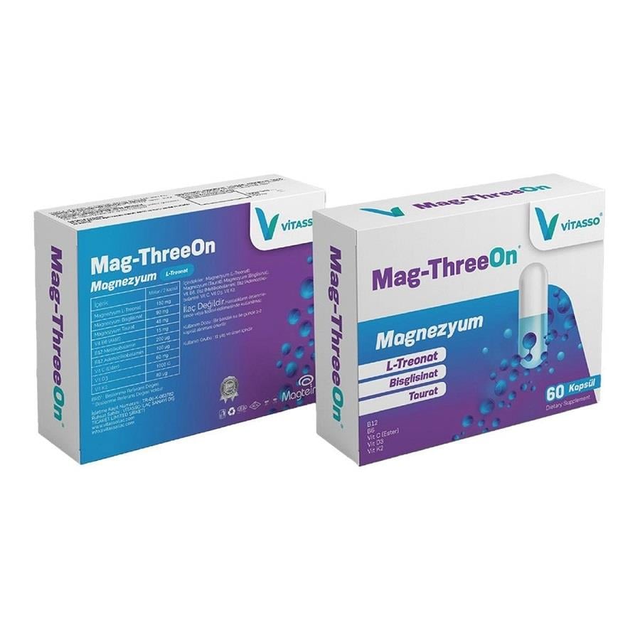 Vitasso Mag Threeon Magnezyum 60 Kapsül