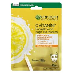 Garnier Vitamin C Parlaklık Verici Kağıt Yüz Maskesi 28 g