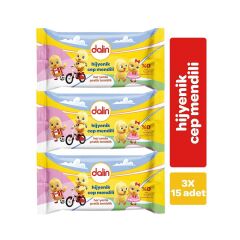 Dalin Islak Cep Mendil 15 li x 3 Paket