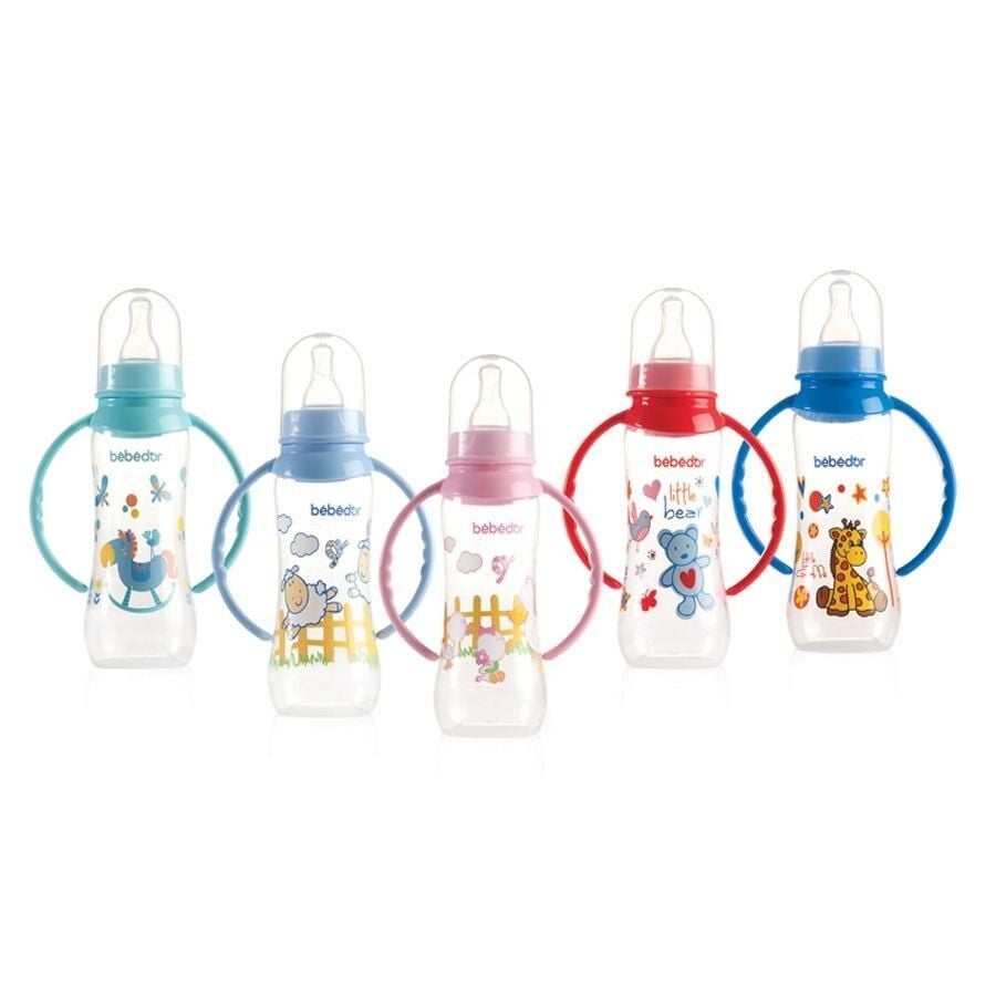 Bebedor Silikon Emzikli Desenli Kulplu 250 Ml Biberon 77302