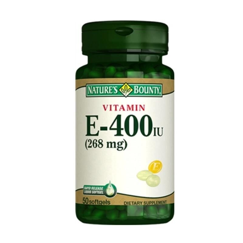 Nature's Bounty Vitamin E-400 IU ( 100 Natural) 50 Soft Jel