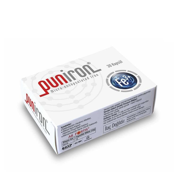 Puniron Mikroenkapsüle Demir 30 Kapsül