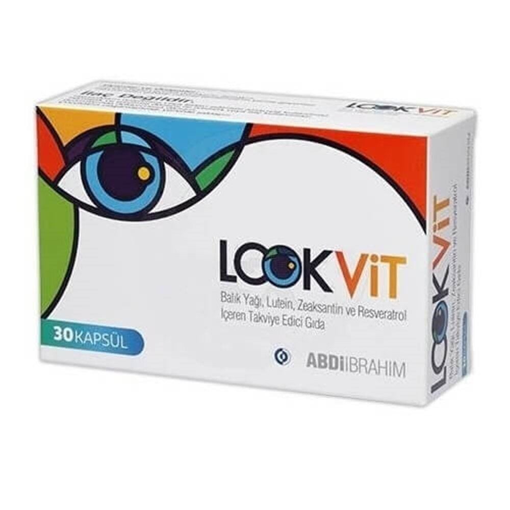 Lookvit Balık Yağı, Lutein, Zeaksantin ve Resveratrol içerikli 30 Kapsül