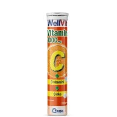 WellVit Vitamin C Çinko ve Vitamin D3 20 Efervesan Tablet