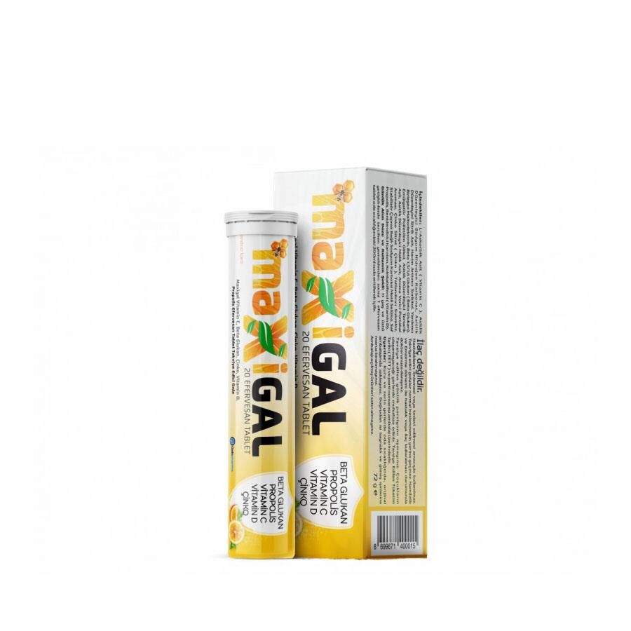 Maxigal Beta Glucan Vitamin C Vitamin D Ve Propolis İçerikli 20 Efervesan Tablet