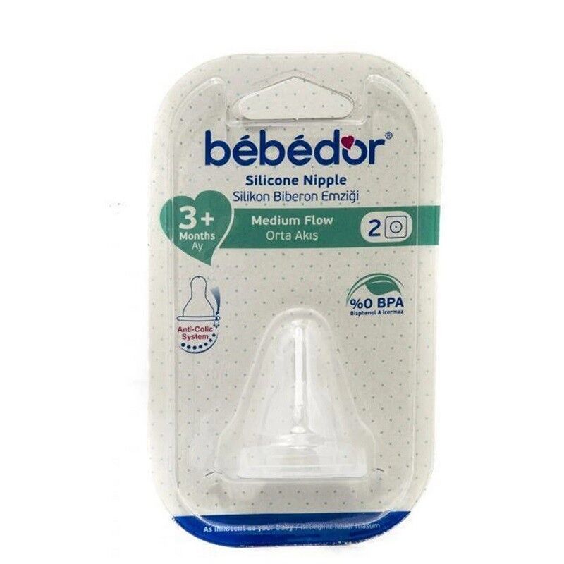Bebedor Dar Ağız Biberon Emziği Orta Akış 3+Ay 302