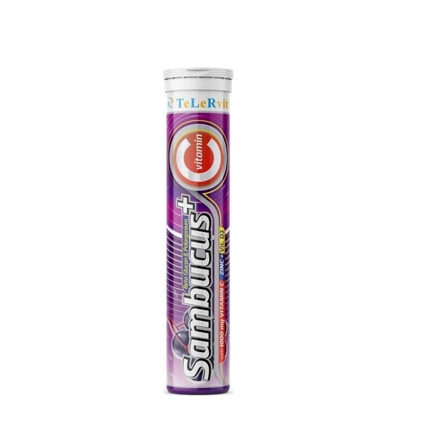 Telervit Sambucus + Beta Glucan + Vitamin C 20 Efervesan Tablet