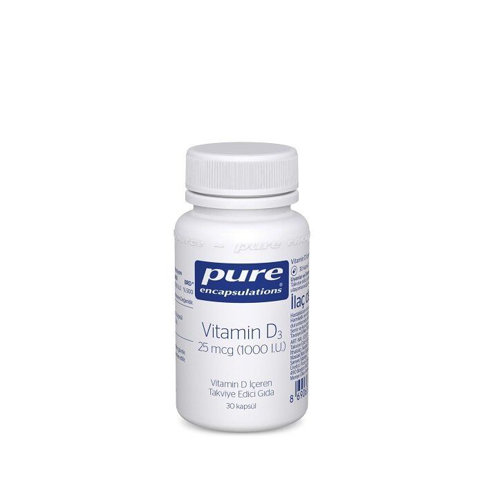 Pure Vitamin D3 25 mcg ( 1000 IU ) 30 Kapsül