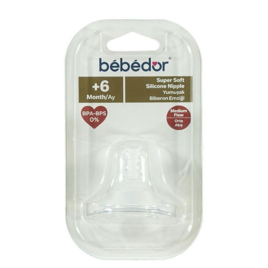 Bebedor Yumuşak Biberon Emziği Orta Akış Kod 332 +6 Ay