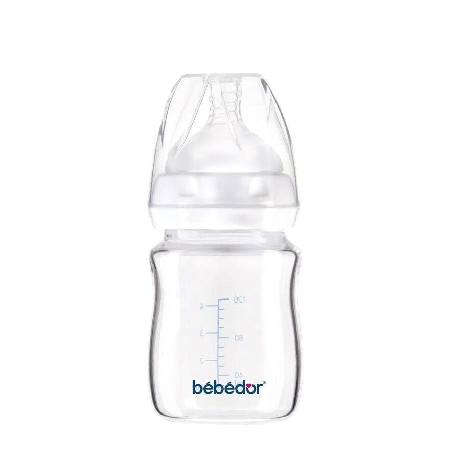 Bebedor Geniş Ağızlı Isıya Dayanıklı Cam Biberon 120ml 50301