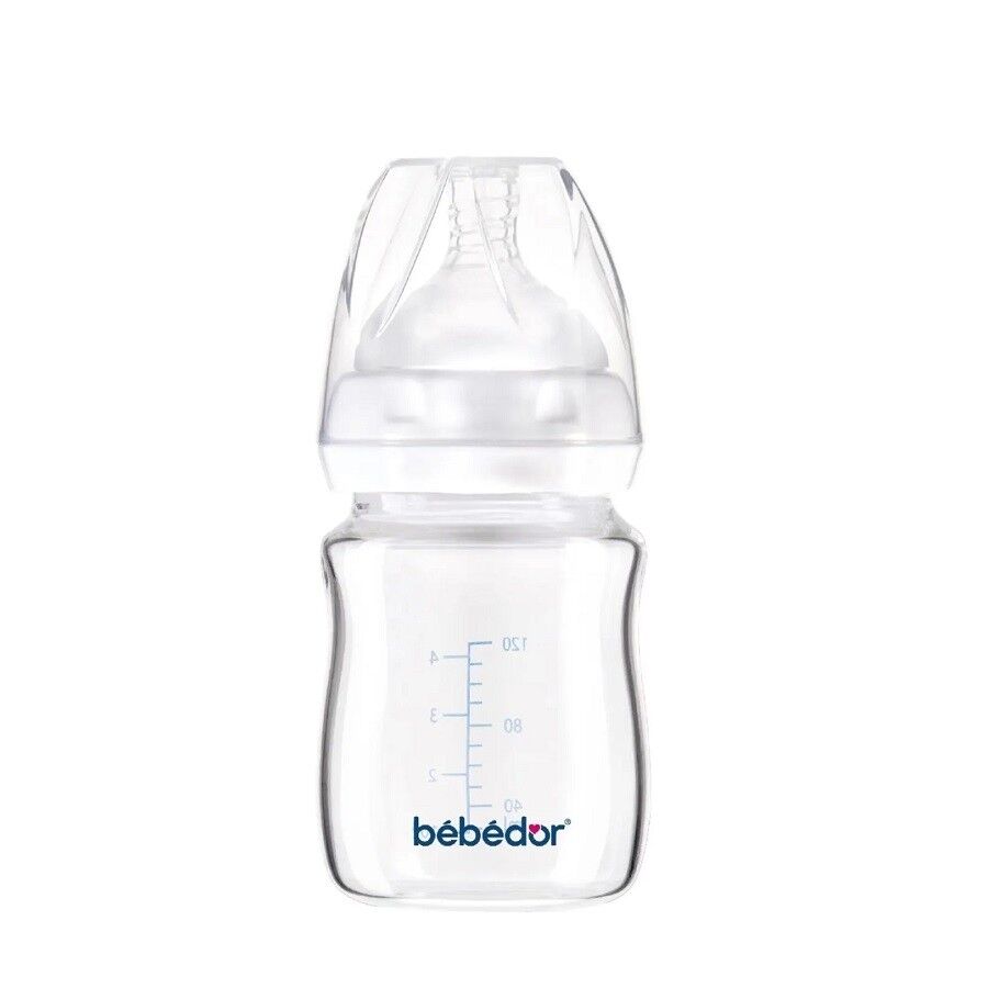 Bebedor Geniş Ağızlı Isıya Dayanıklı Cam Biberon 120ml 50301