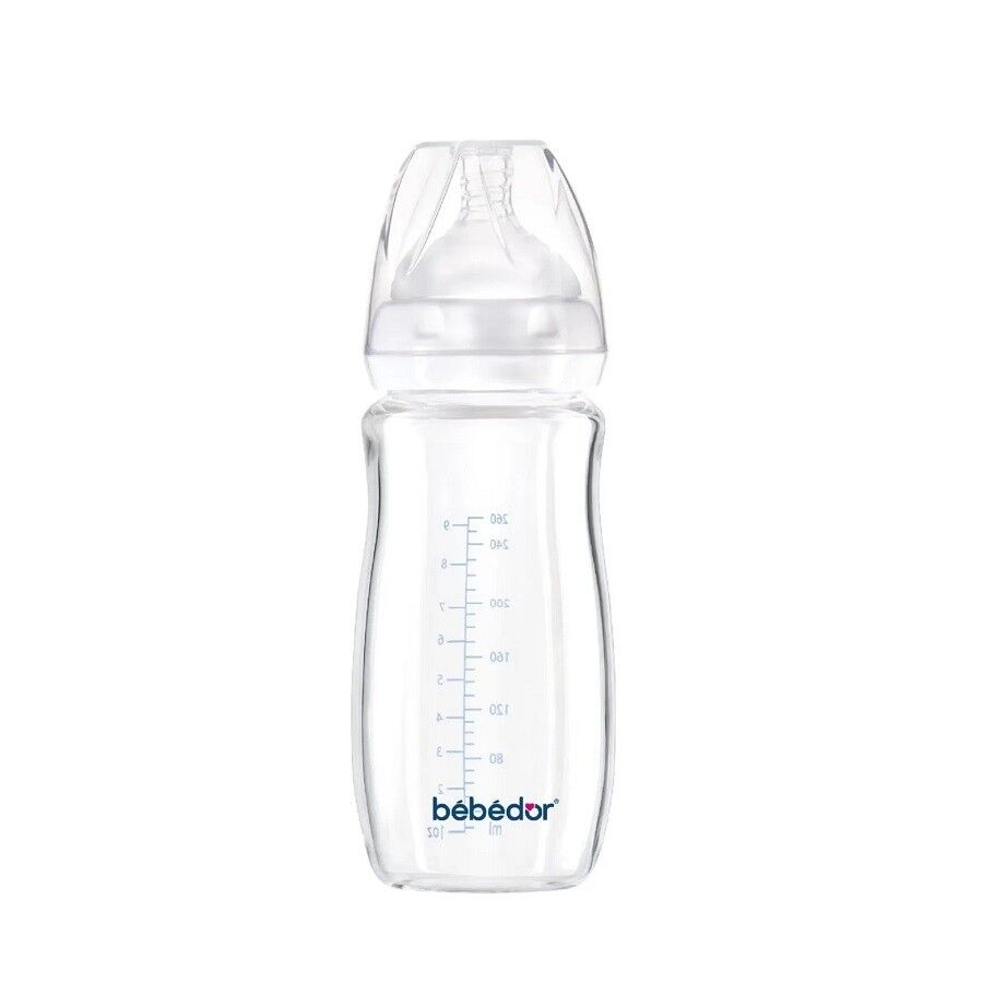 Bebedor Geniş Ağızlı Isıya Dayanıklı Cam Biberon 260ml 51301