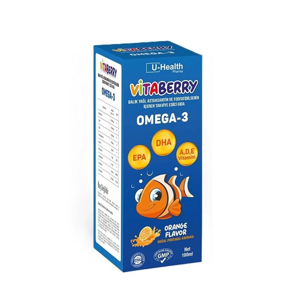 Vitaberry Omega 3 Portakal Aromalı Balık Yağı Şurubu 100ml