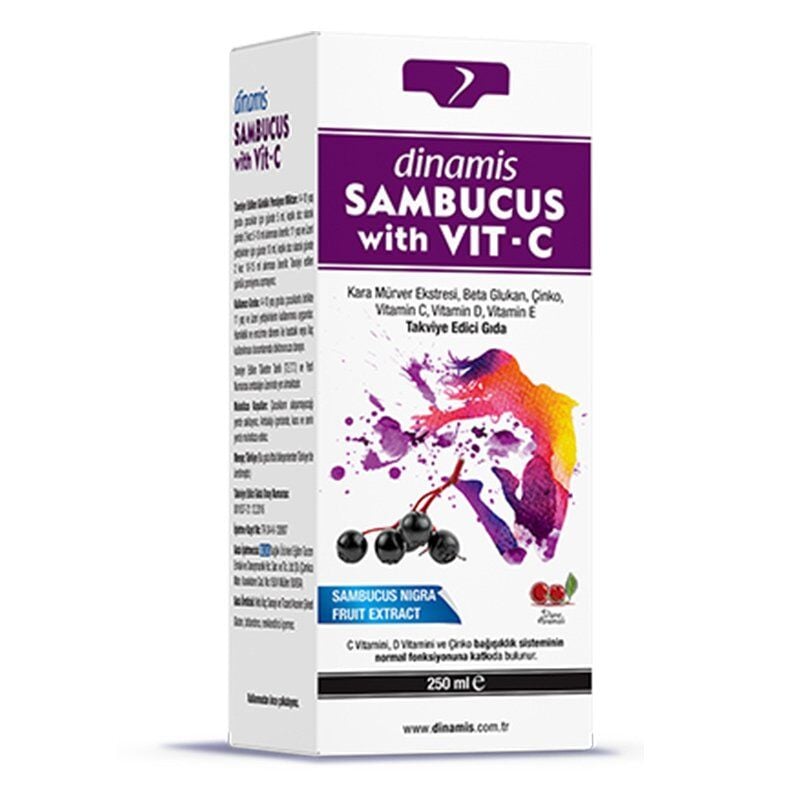 Dinamis Sambucus with Vit-C Şurup 250Ml - Kara Mürver ve BetaGlukan