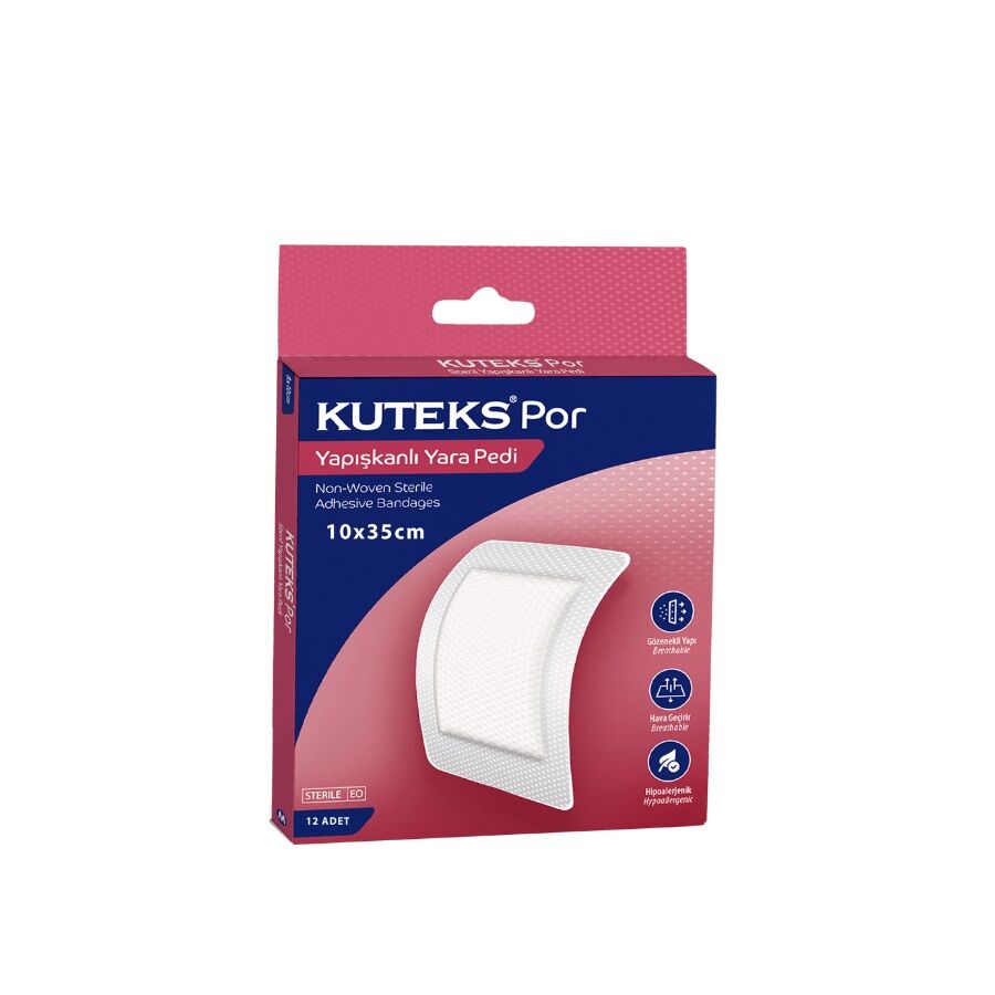 Kuteks Por Yapışkanlı Yara Pedi 10cmx35cm. Tekli