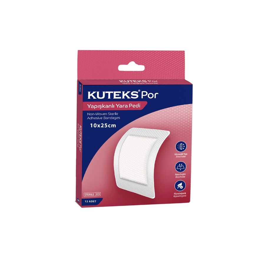 Kuteks Por Yapışkanlı Yara Pedi 10cmx25cm. Tekli