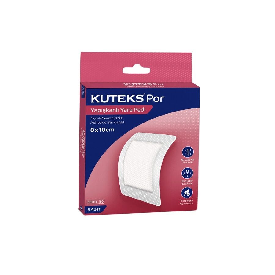 Kuteks Por Yapışkanlı Yara Pedi 8cmx10cm. 5li