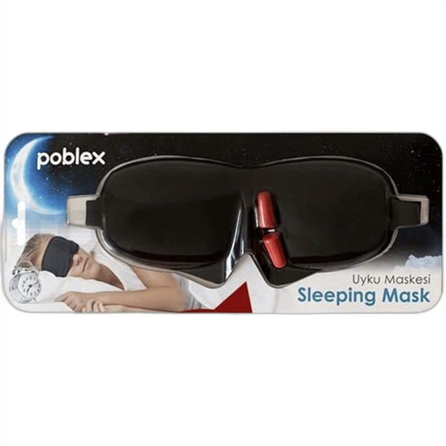 Poblex 3D Uyku Maskesi Siyah + Kulak Tıkacı